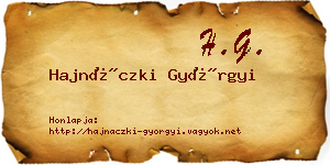 Hajnáczki Györgyi névjegykártya