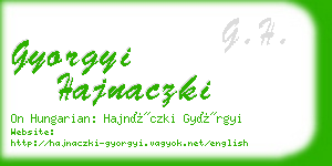 gyorgyi hajnaczki business card